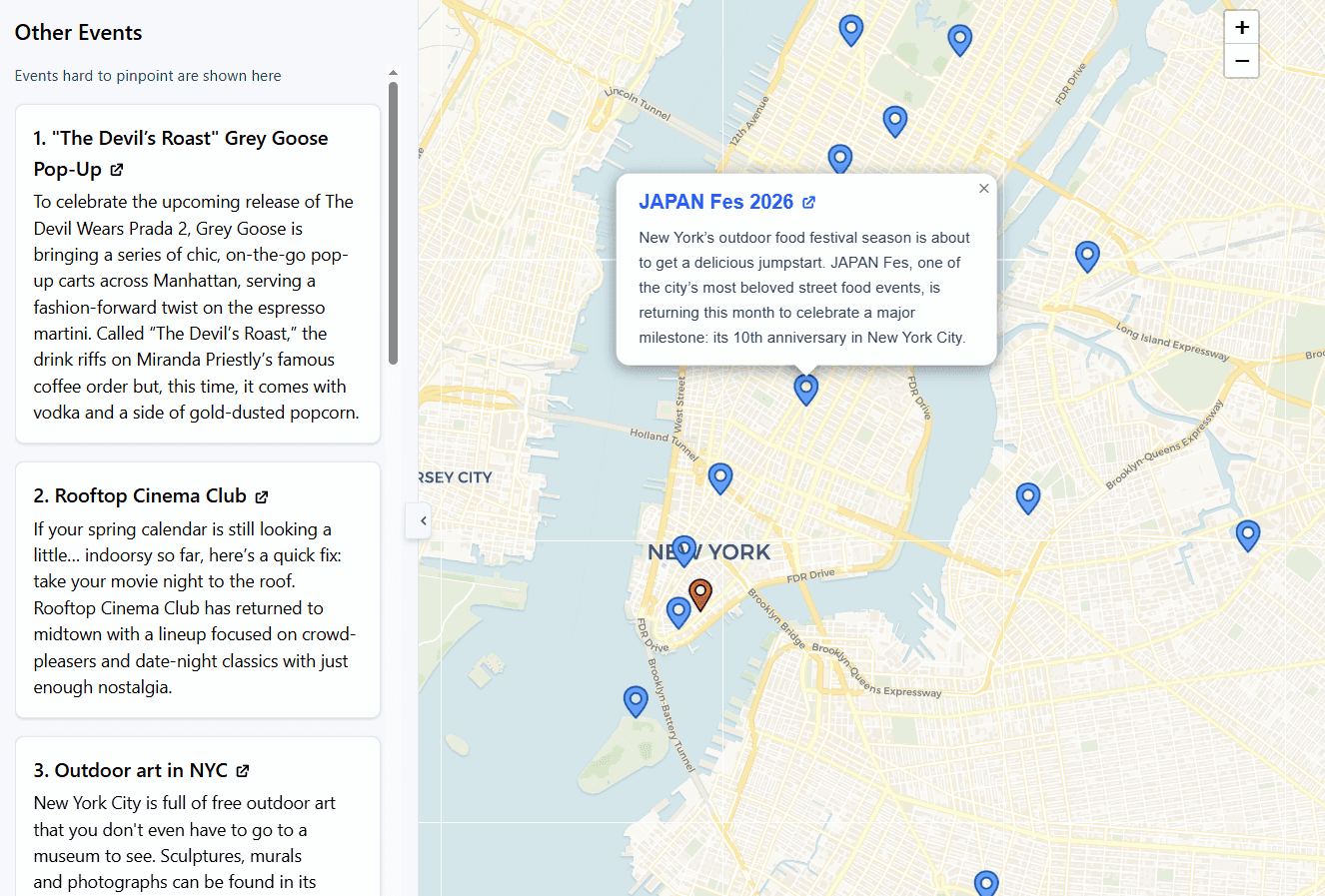 NYC Events Map
